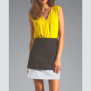 Tibi Revolve Basket Weave black white green dress size 8